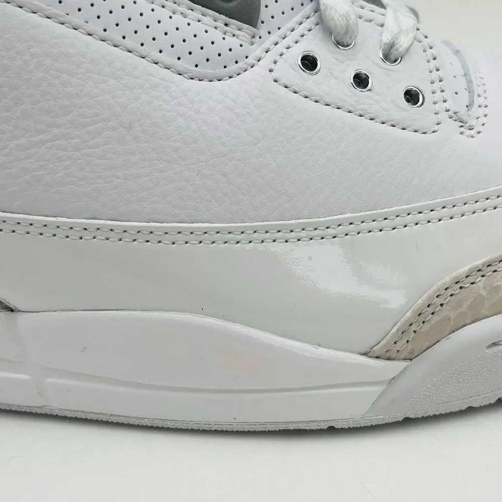 Nike Air Jordan 3 Retro White Silver Sneakers CT8532 111 Men Size 13 NEW